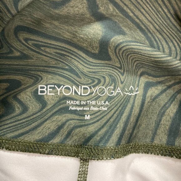 Beyond Yoga High Rise Swirl Dye Leggings Womens Medium M Olive Green USA Camo - Picture 4 of 11